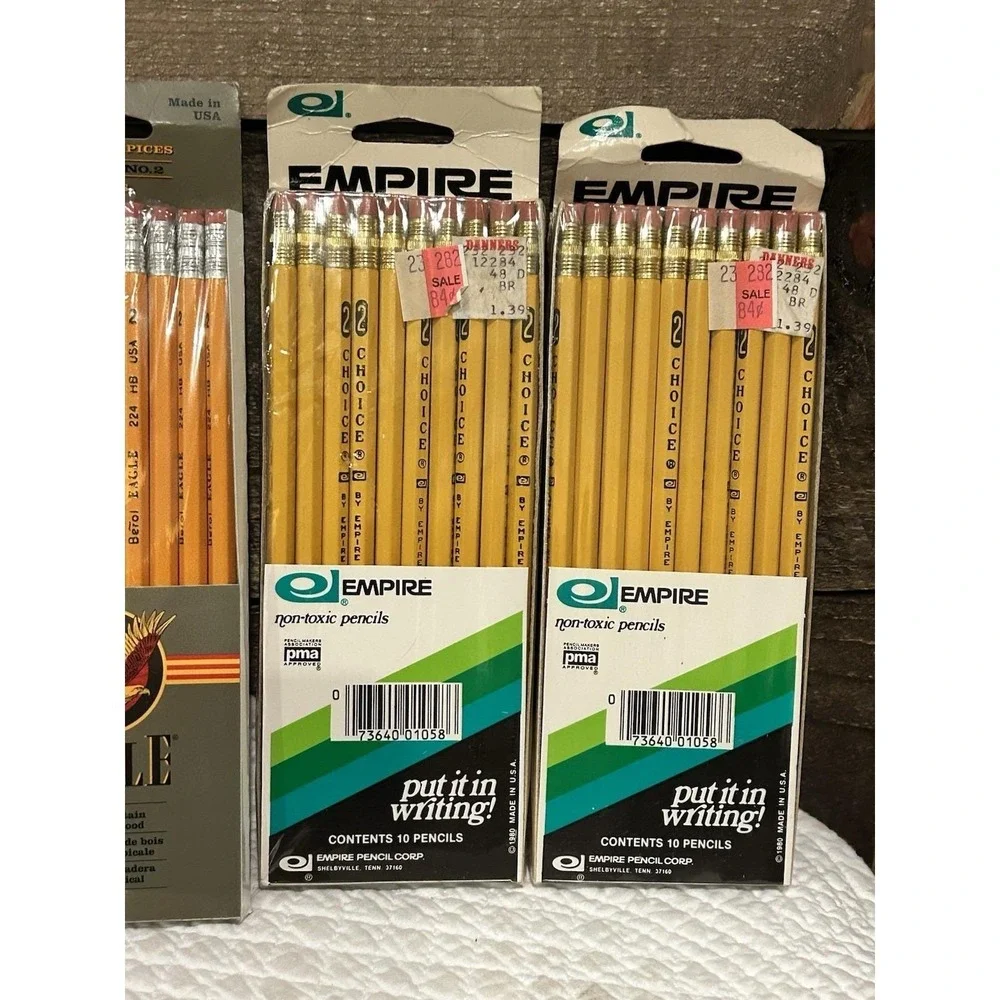 NEW‎ LOT 39 Vintage 10 Empire & 15 Eagle Sparco Pencils USA Made No2 Unsharpened